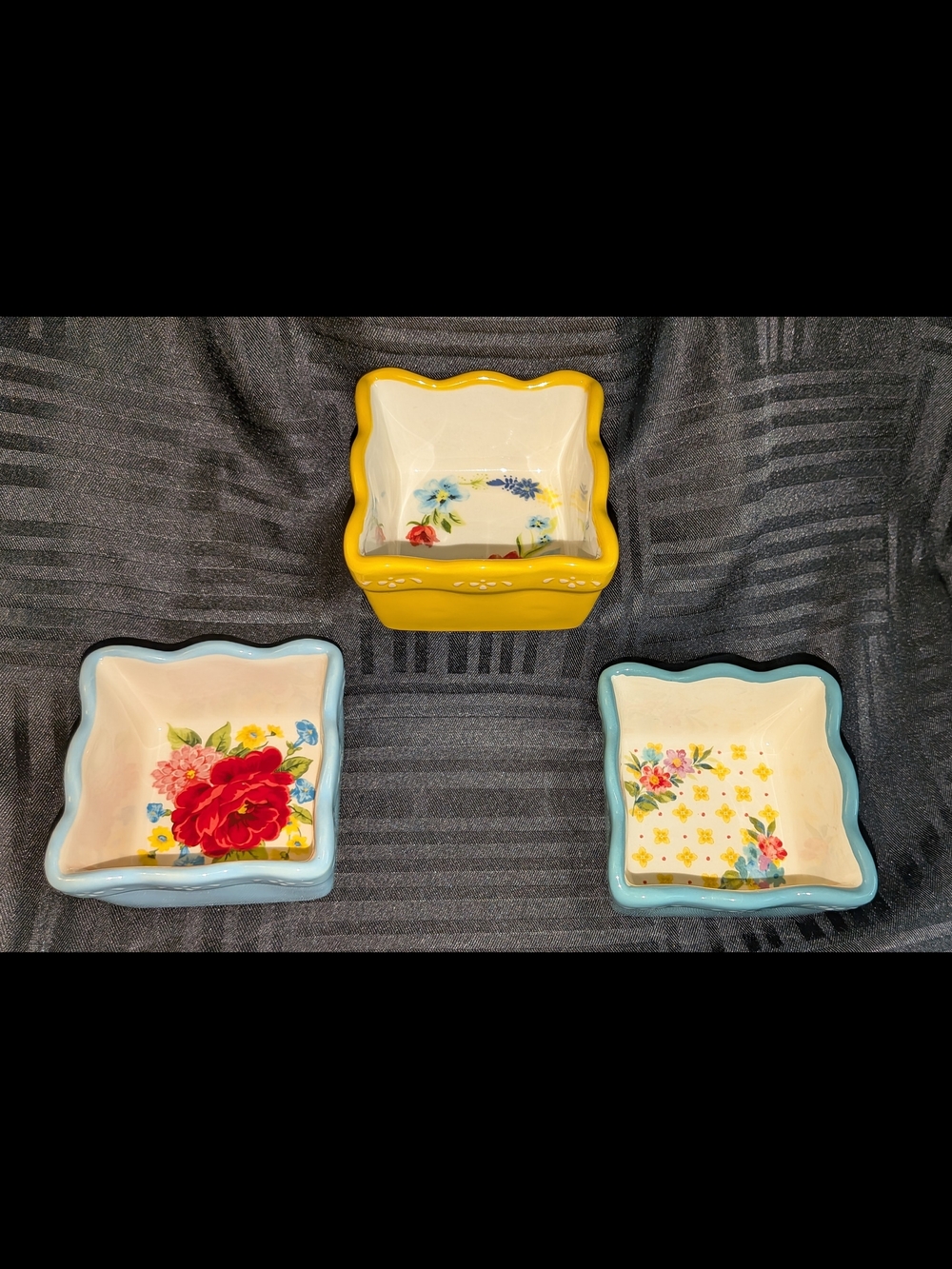 The Pioneer Woman Ceramic Square Butter Dishes Set - Yellow & Blue